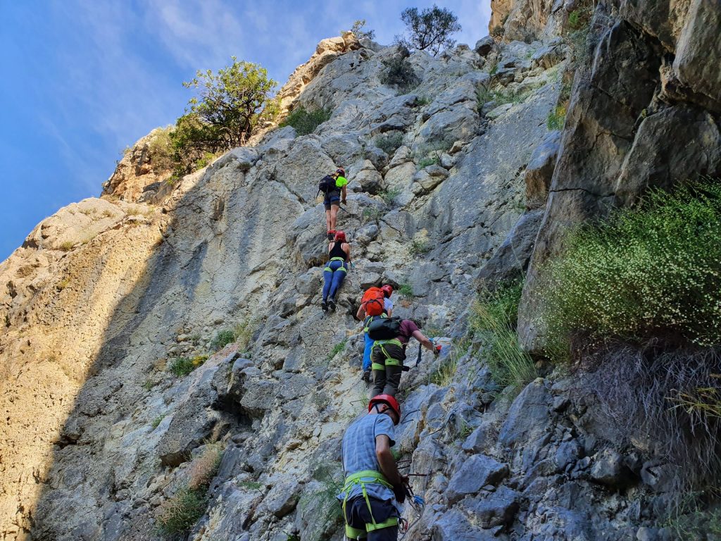 Ascent of the via ferrata