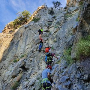 Besteigung des Klettersteigs