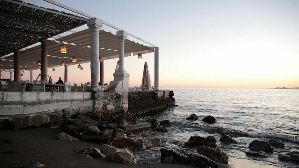 Malaga sunsets from the Baths of Carmen