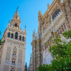 La Giralda is the name given to the imposing bell tower of the cathedral of Santa Maria de la Sede.