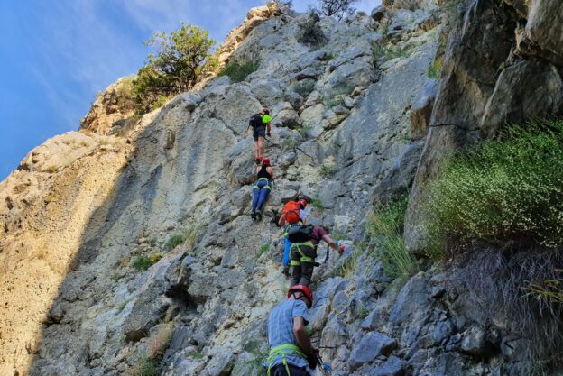 Besteigung des Klettersteigs